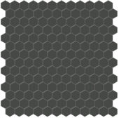 1" Retro Black Matte Hex Mosaic | Alita Tile