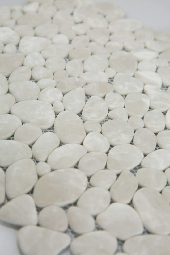 12X12 Light Grey Pebble Mosaic | Alita Tile