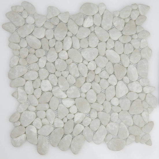 12X12 Light Grey Pebble Mosaic | Alita Tile