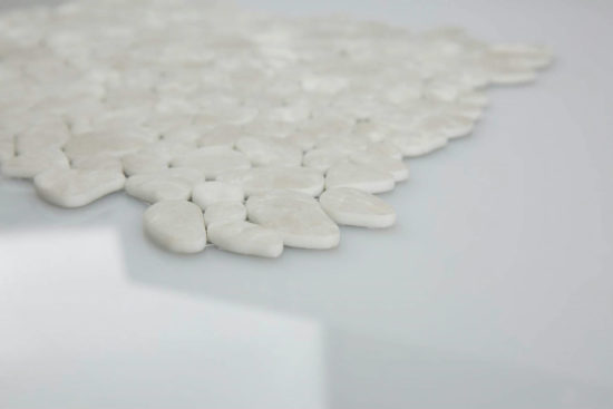 12X12 Light Grey Pebble Mosaic | Alita Tile
