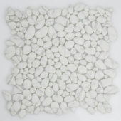 12X12 White Pebble Mosaic | Alita Tile