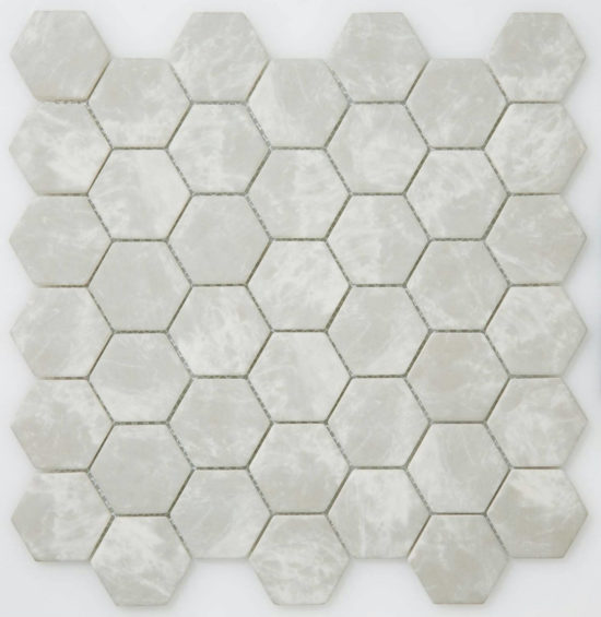 2" Light Grey Hexagon Mosaic | Alita Tile