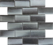 2"X4" Linear Dark Grey Glass Brick Pattern Mosaic | Alita Tile