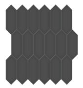 2x5 Retro Black Glossy Picket Mosaic | Alita Tile