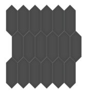 2x5 Retro Black Matte Picket Mosaic | Alita Tile