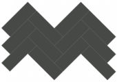 2x6 Retro Black Glossy Herringbone Mosaic | Alita Tile