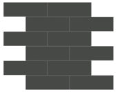 2x6 Retro Black Matte Brick Mosaic | Alita Tile