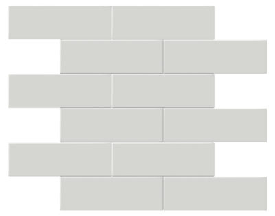 2×6 Warm Grey Glossy Brick Mosaic