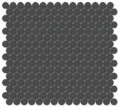 3/4" Retro Black Matte Penny Round Mosaic | Alita Tile