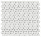 3/4" Vintage Grey Glossy Penny Round Mosaic | Alita Tile
