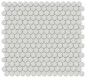 3/4" Warm Grey Glossy Penny Round Mosaic | Alita Tile