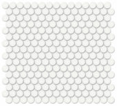3/4" White Matte Penny Round Mosaic | Alita Tile