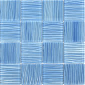 3"X3" Glass Pool Striped Light Blue Mosaic | Alita Tile