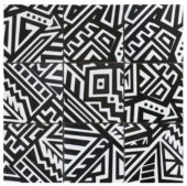 4"X4" Aztec Native Series Black & White Glazed Ceramic Mosaic | Alita Tile