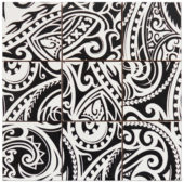 4"X4" Maori Native Series Black & White Glazed Ceramic Mosaic | Alita Tile