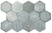Alma 5.5X6.3 Grey Decor Hexagon | Alita Tile