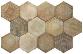 Alma 5.5X6.3 Sand Decor Hexagon | Alita Tile