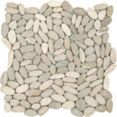 Beige Sliced Matte Pebble Interlocking Mosaic | Alita Tile