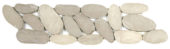 Beige Xl Sliced Matte Pebble Interlocking Border | Alita Tile