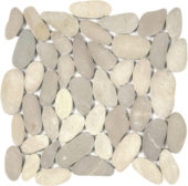 Beige Xl Sliced Matte Pebble Interlocking Mosaic | Alita Tile