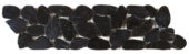 Black Sliced Polished Pebble Interlocking Border | Alita Tile