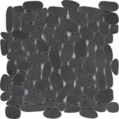Black Sliced Reconstituted Pebble Interlocking Mosaic | Alita Tile