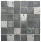 Black/Grey Recycled Glass Mix 2X2" Square Mosaic | Alita Tile