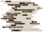 Brown Marble Beige Glass Baguette Interlocking Mosaic | Alita Tile