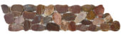 Brown Sliced Polished Pebble Interlocking Border | Alita Tile