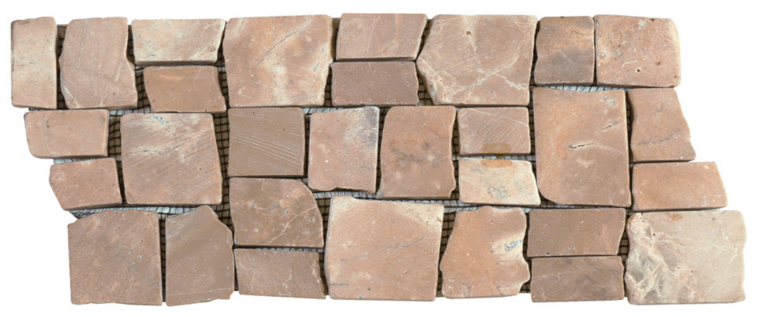 Cappuccino Cubic Marble Opus Interlocking Border | Alita Tile