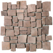 Cappuccino Cubic Marble Opus Interlocking Mosaic | Alita Tile