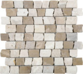 Cappuccino Onyx Cream Cubic Brick Marble Interlocking Mosaic | Alita Tile