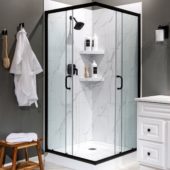 Carrara Marble Shower Wall Kit 36x36x78 | Alita Tile