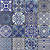 Ceramic Patchwork Diamond Blue Mosaic | Alita Tile