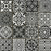 Ceramic Patchwork Square Black & White Mosaic | Alita Tile