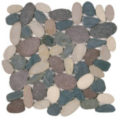 Color Xl Sliced Matte Pebble Interlocking Mosaic | Alita Tile