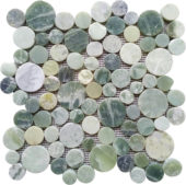 Crystal Green Semi-Precious Stone Round Interlocking Mosaic | Alita Tile