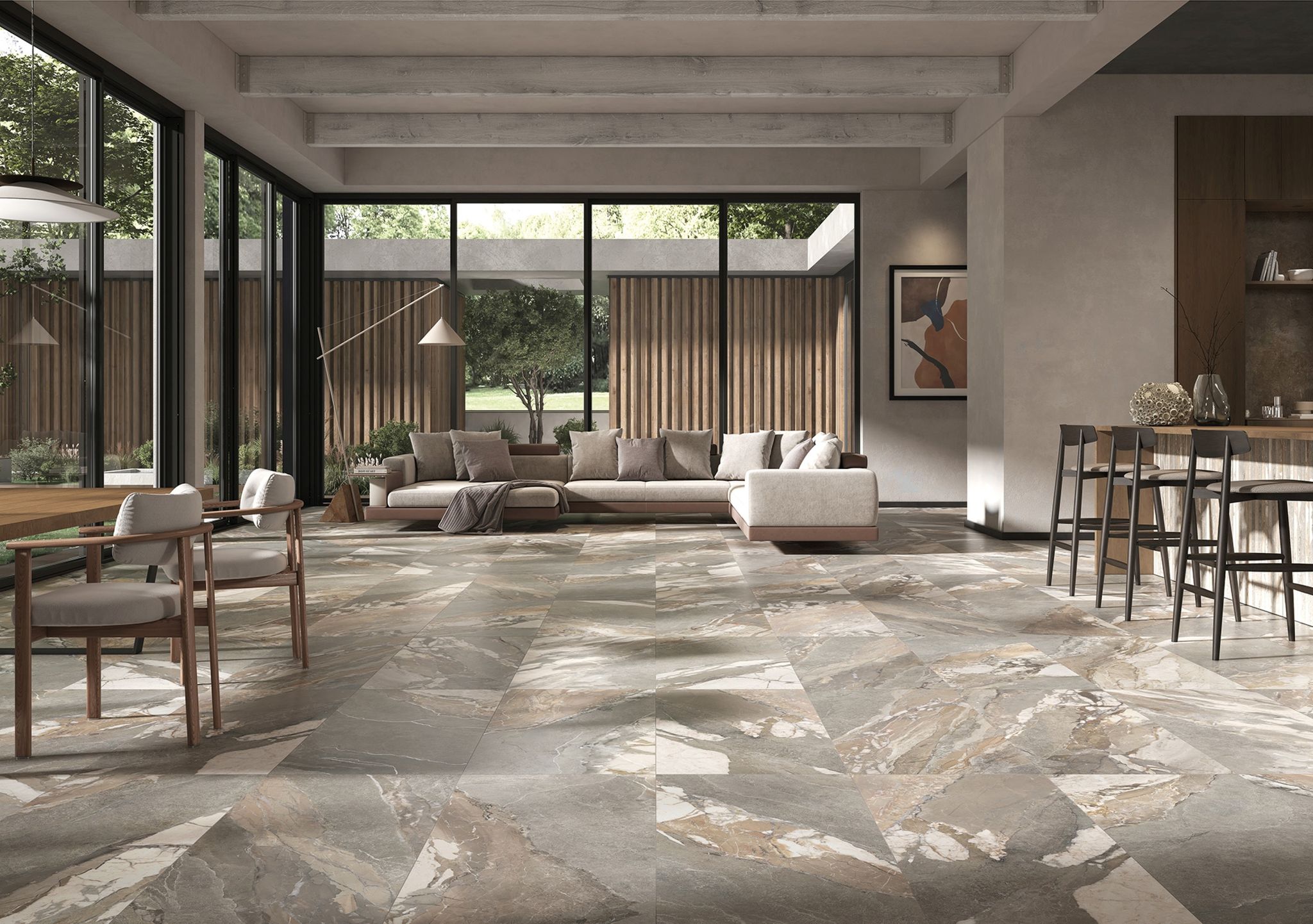 Dynasty Grey Polished/Matte 24x48  | Alita Tile