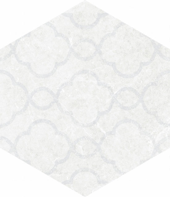 Form 5.5X6.3” White Decor Hexagon | Alita Tile