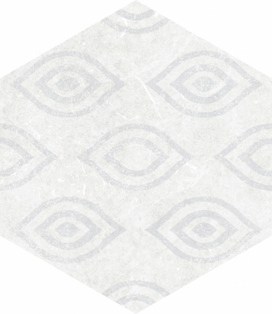 Form 5.5X6.3” White Decor Hexagon | Alita Tile