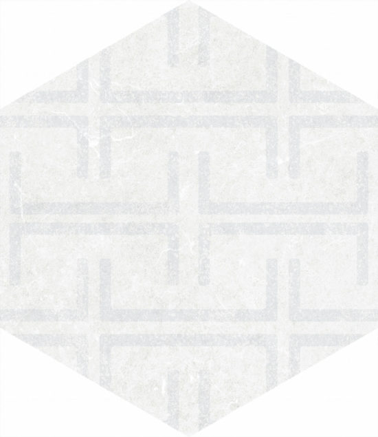 Form 5.5X6.3” White Decor Hexagon | Alita Tile