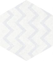 Form 5.5X6.3” White Decor Hexagon | Alita Tile