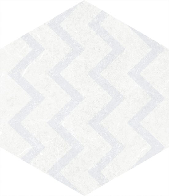 Form 5.5X6.3” White Decor Hexagon | Alita Tile