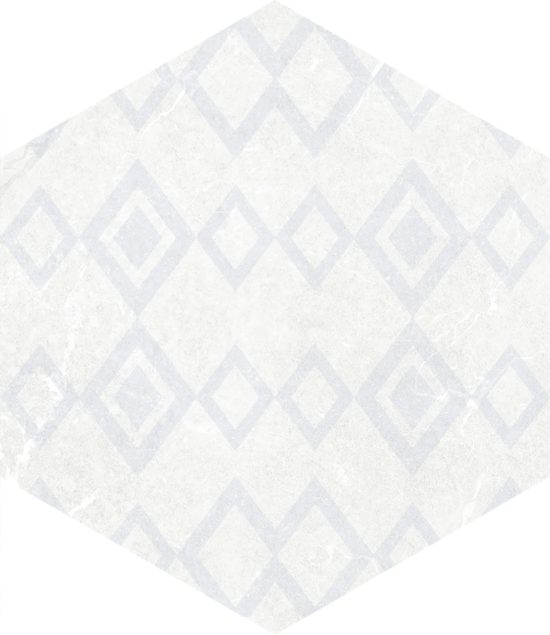 Form 5.5X6.3” White Decor Hexagon | Alita Tile