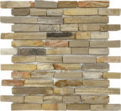Fossil Wood Baguette Mix Beige Mosaic | Alita Tile