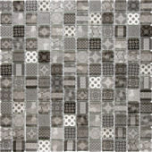 Glass Classic Décor Grey Black Glossy Mosaic | Alita Tile