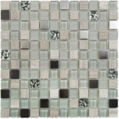 Grey Mix Marble Glass Metal 7/8"X7/8" Mosaic | Alita Tile