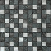 Grey/Black Stone Aluminum Mix Mosaic | Alita Tile