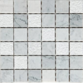 Grey/White Marble Sand Blasted Honed Mix Finish 2"x2" | Alita Tile