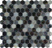 Hexagon Mix Grey Glass Interlocking Mosaic | Alita Tile